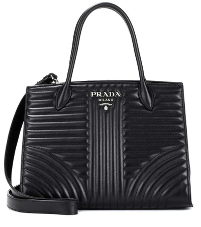 Shop Prada Matelassé Leather Shoulder Bag In Black