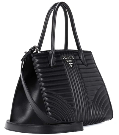 Shop Prada Matelassé Leather Shoulder Bag In Black