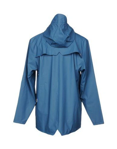 Shop Rains Full-length Jacket In Slate Blue