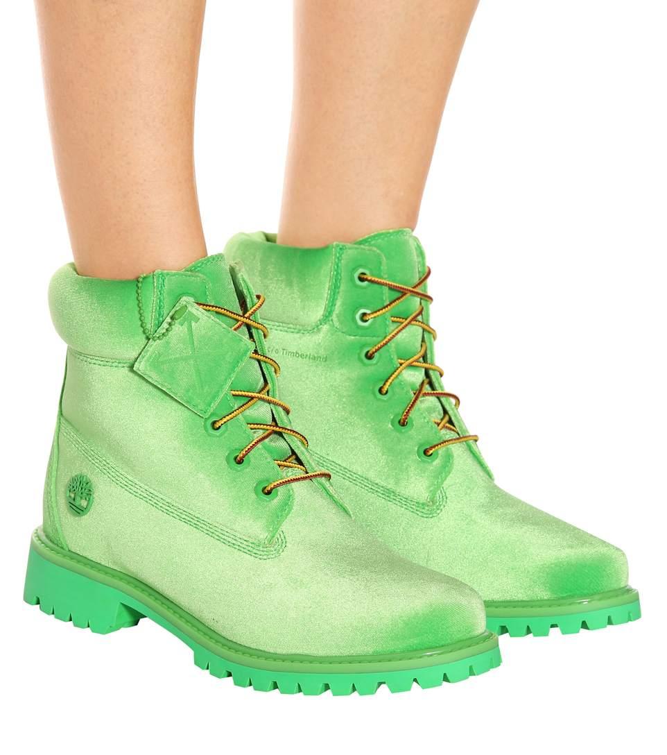 green off white timberland