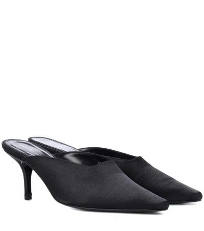 Shop Dorateymur Groupie Satin Mules In Black