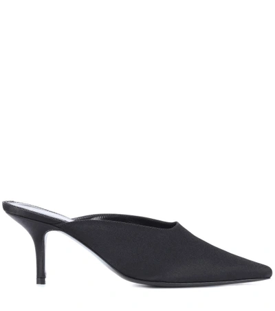 Shop Dorateymur Groupie Satin Mules In Black