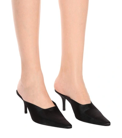 Shop Dorateymur Groupie Satin Mules In Black