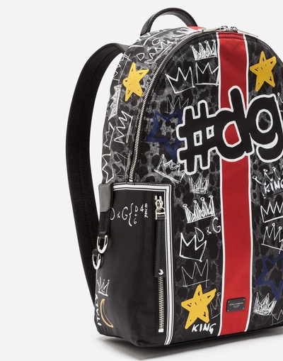 Shop Dolce & Gabbana Printed Nylon Vulcano Backpack In Multicolor