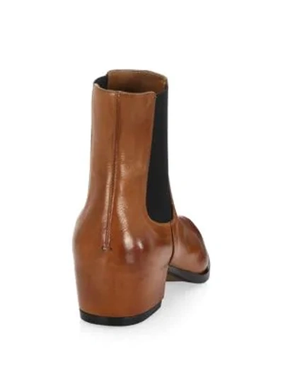 Shop Givenchy Leather Elasticized Boots In Brown