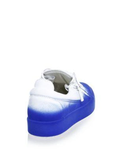 Shop Giuseppe Zanotti Two-tone Leather Sneakers In Blue White