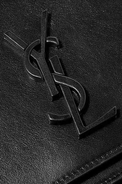 Shop Saint Laurent Spontini Leather Shoulder Bag In Black