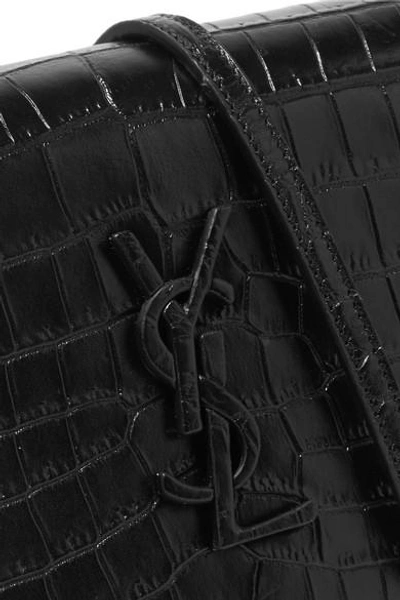 Shop Saint Laurent Monogramme Kate Toy Croc-effect Leather Shoulder Bag
