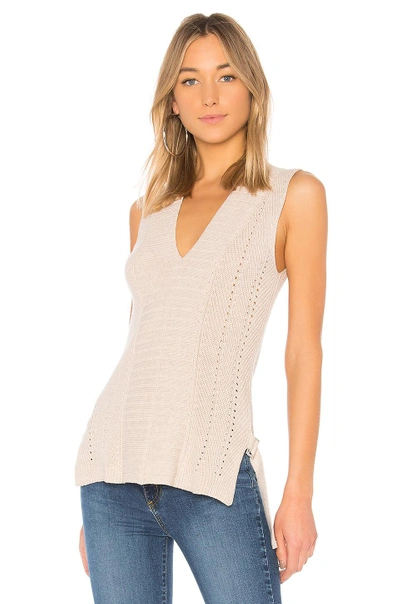 Shop 525 America V-neck Sleeveless Pullover In Beige