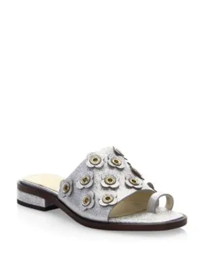 Shop Cole Haan Carly Silver Floral Sandals