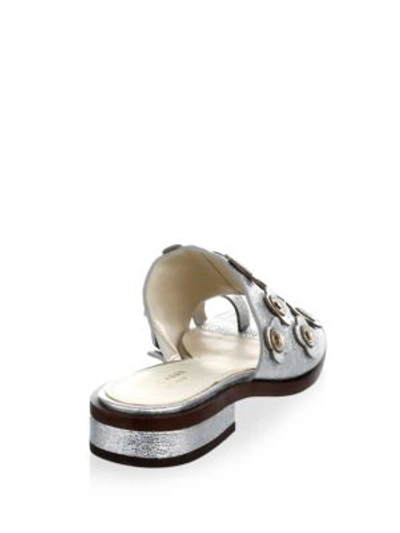 Shop Cole Haan Carly Silver Floral Sandals