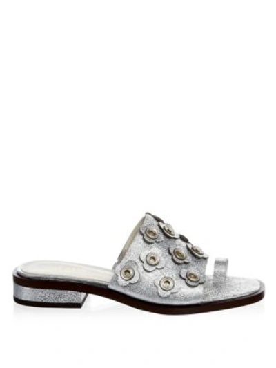 Shop Cole Haan Carly Silver Floral Sandals