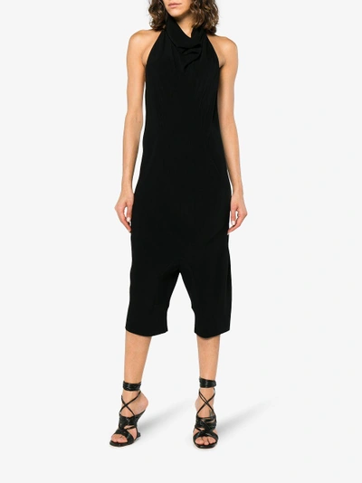 Shop Rick Owens Halter Neck Cropped Jumpsuit In Black