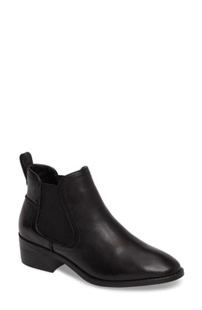 Shop Steve Madden Dicey Chelsea Boot In Black Leather