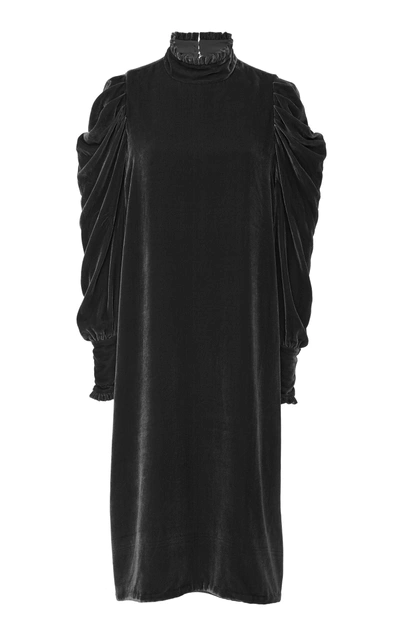 Shop Ulla Johnson Sainte Velvet Dress In Black