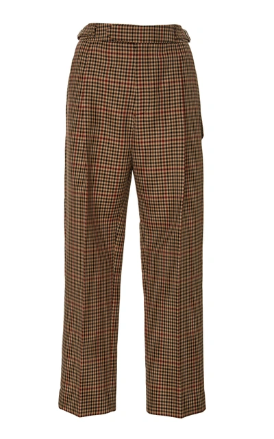 Shop Monse Pleated Trousers In Plaid