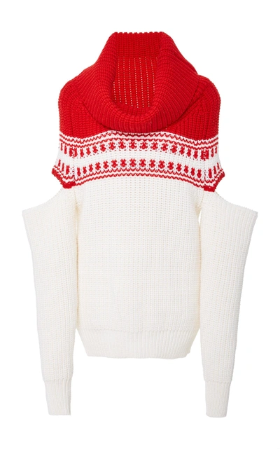 Shop Monse Slashed Sleeve Sweater In Red
