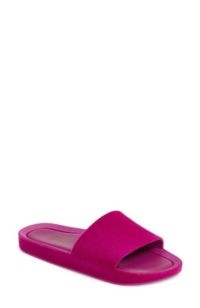 Shop Melissa Beach Iii Slide Sandal In Pink Flocked