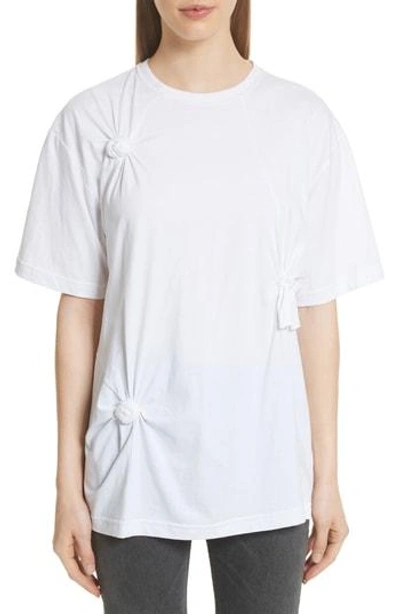 Shop Helmut Lang Knot Detail Tee In White