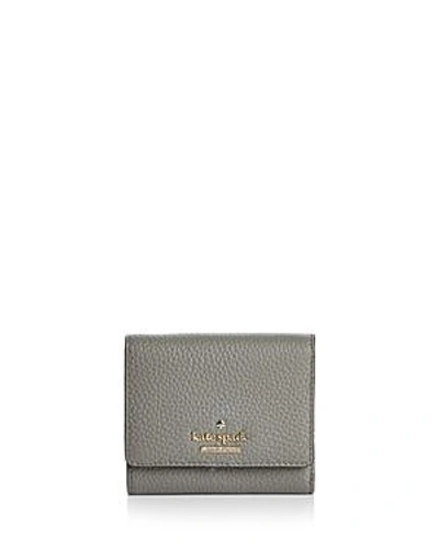 Shop Kate Spade New York Jackson Street Jada Pebbled Leather Trifold Wallet In Willow/gold