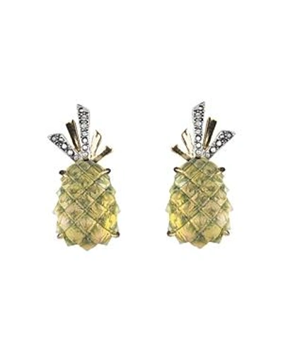 Shop Alexis Bittar Pineapple Clip-on Earrings In Yellow