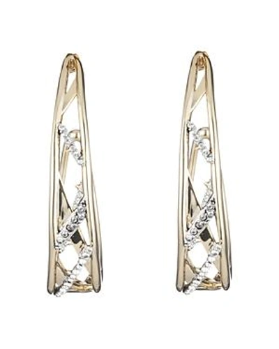Shop Alexis Bittar Crystal Embellished Hoop Earrings In Gold