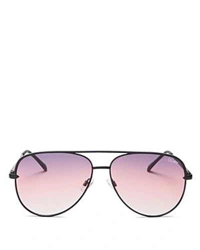 Shop Quay Xdesi Sahara Aviator Sunglasses, 58mm In Black/purple