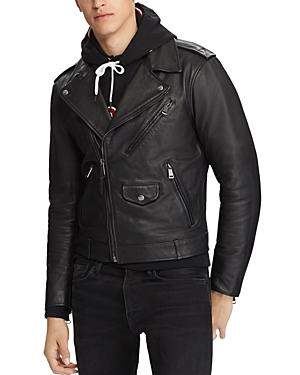 polo ralph lauren black leather jacket