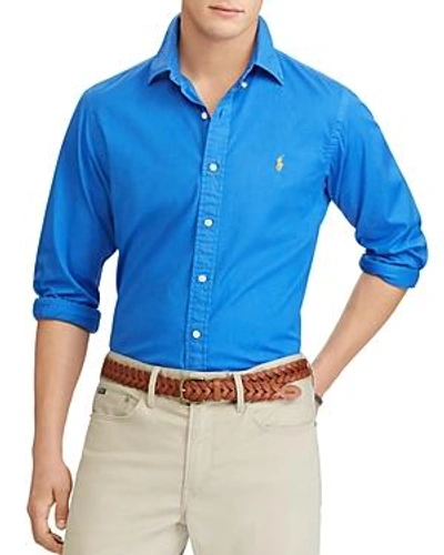 Shop Polo Ralph Lauren Twill Slim Fit Button-down Shirt In Heritage Blue