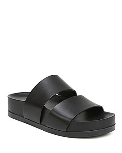 Shop Via Spiga Women's Milton Leather Platform Slide Sandals In Black