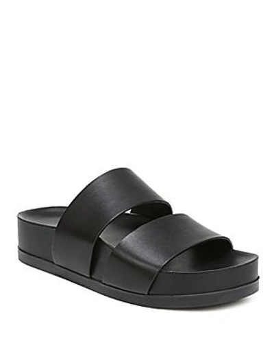 Via Spiga Women s Milton Leather Platform Slide Sandals In Black