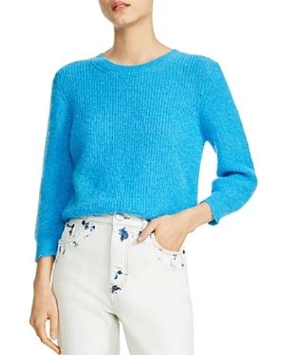 Shop Maje Marcel Ribbed Sweater In Blue