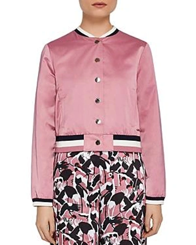 Shop Ted Baker Colour By Numbers Annahh Bomber Jacket In Dusky Pink