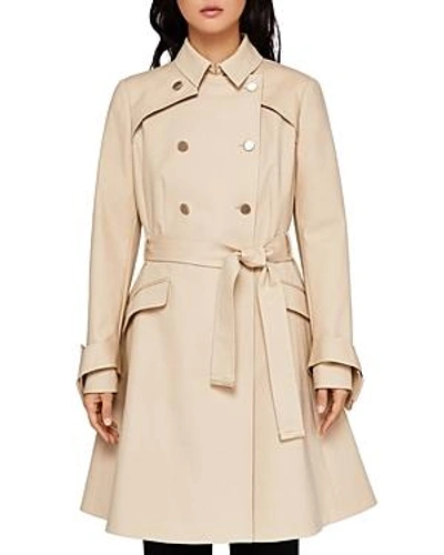 Shop Ted Baker Marrian Flared Trench Coat In Taupe