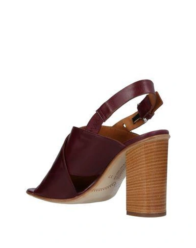 Shop Alberto Fermani Sandals In Maroon