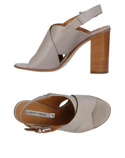 Shop Alberto Fermani Sandals In Light Grey