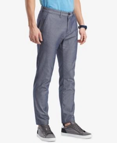 Shop Tommy Hilfiger Men's Custom-fit Chambray Chinos In Medium Chambray