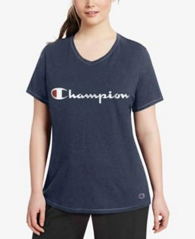 Shop Champion Plus Size Logo T-shirt In Imperial Indigo