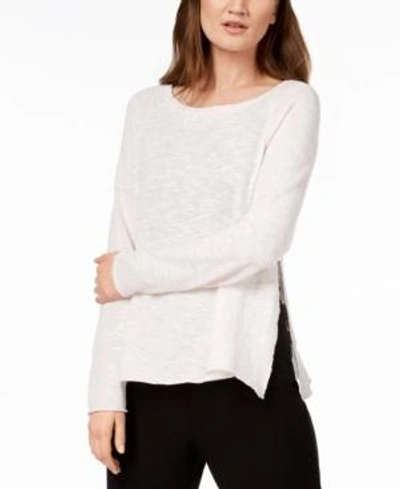 Shop Eileen Fisher Organic Linen Cotton Sweater In Opal