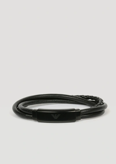 Shop Emporio Armani Bracelets - Item 50207940 In Black