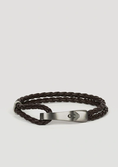 Shop Emporio Armani Bracelets - Item 50207944 In Dark Brown