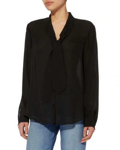 Shop L Agence Gisele Tie Black Blouse