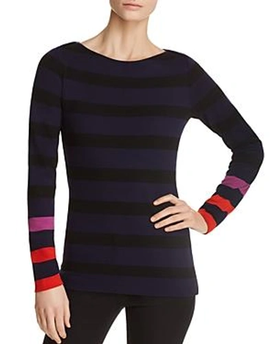 Shop Hugo Boss Elive Striped Top In Nautic Blue Fantasy
