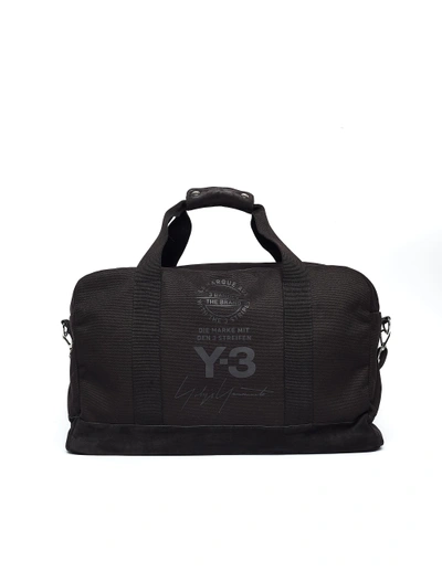 Shop Y-3 Black Textile And Suede Gym Bag