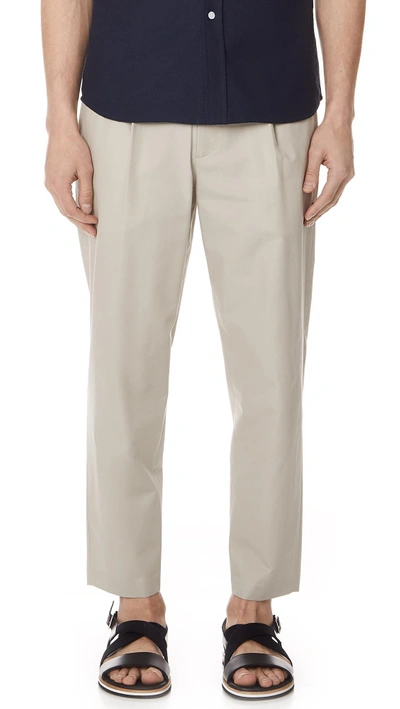 Shop Theory Sebastian Cotton Trousers In Seed
