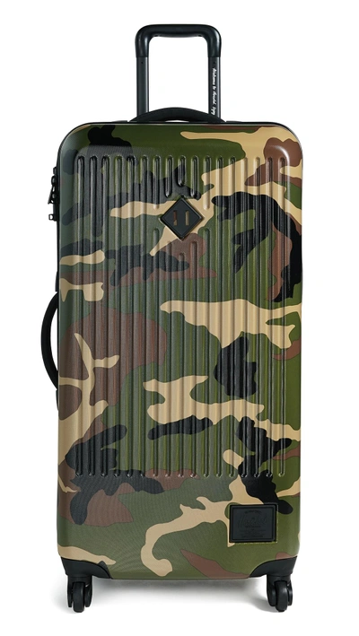 Shop Herschel Supply Co Trade Large Suitcase In Woodland Camo