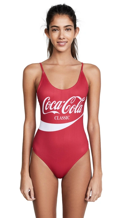 Shop Chaser Coca Cola Classic One Piece In Cardinal