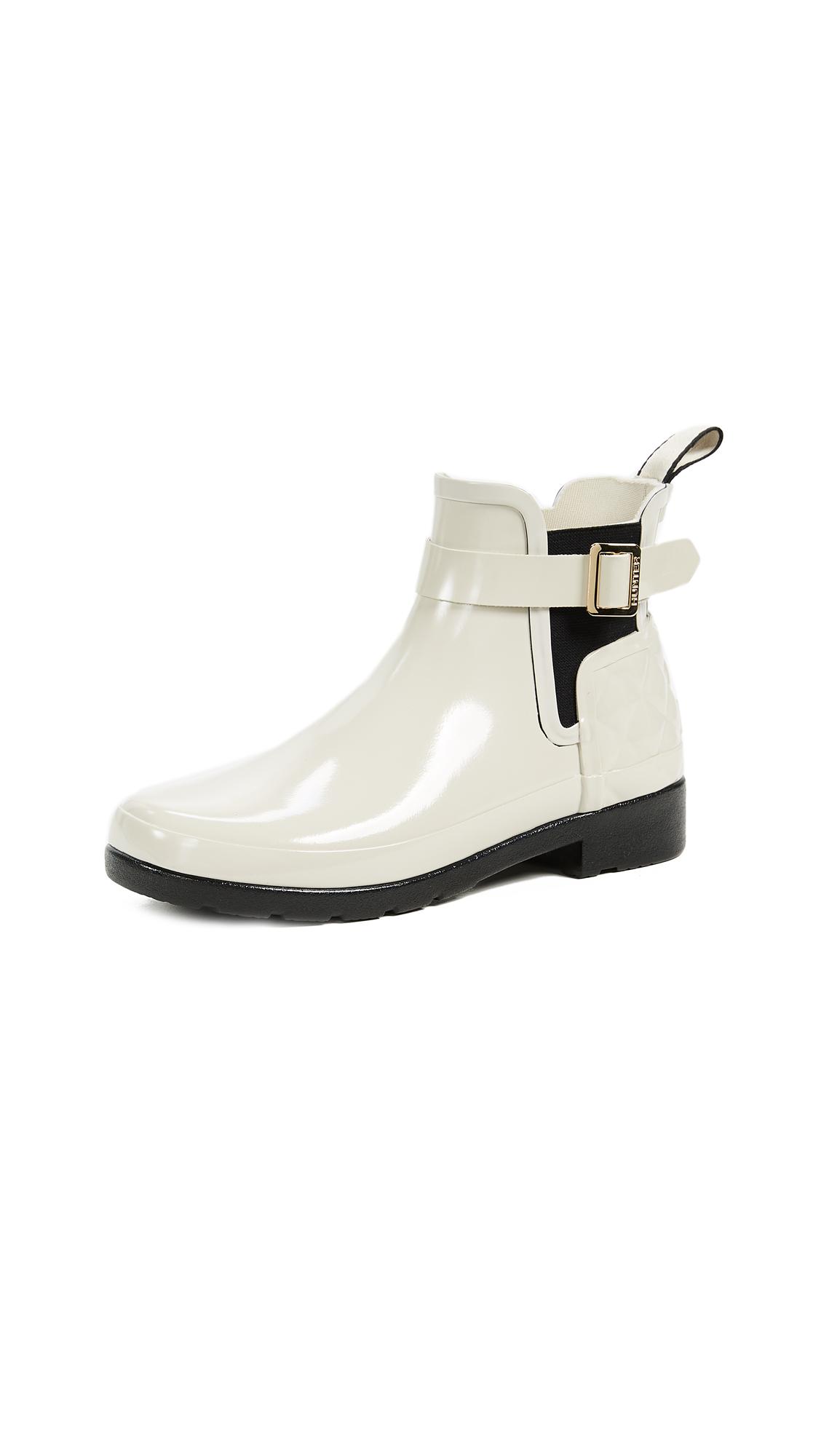 hunter quilted gloss chelsea boots