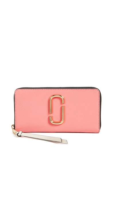 Shop Marc Jacobs Snapshot Standard Continental Wallet In Coral Multi