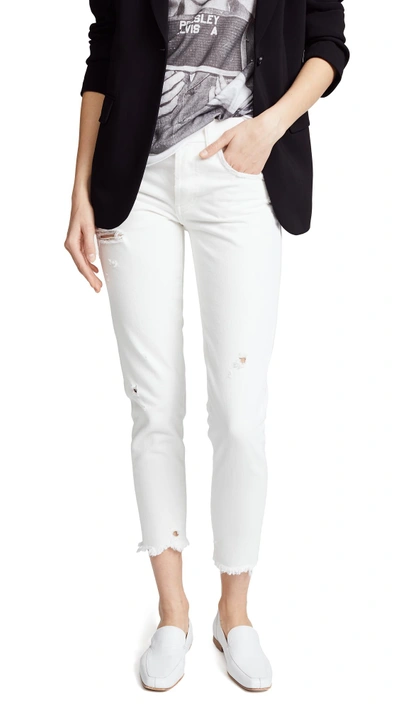 Shop Moussy Mv Kelley Tapered Jeans In White